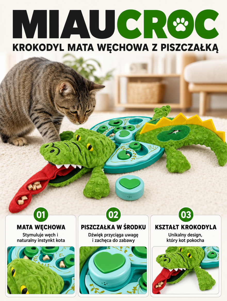 Miaucroc - krokodyl mata węchowa z piszczałką | Nekoro