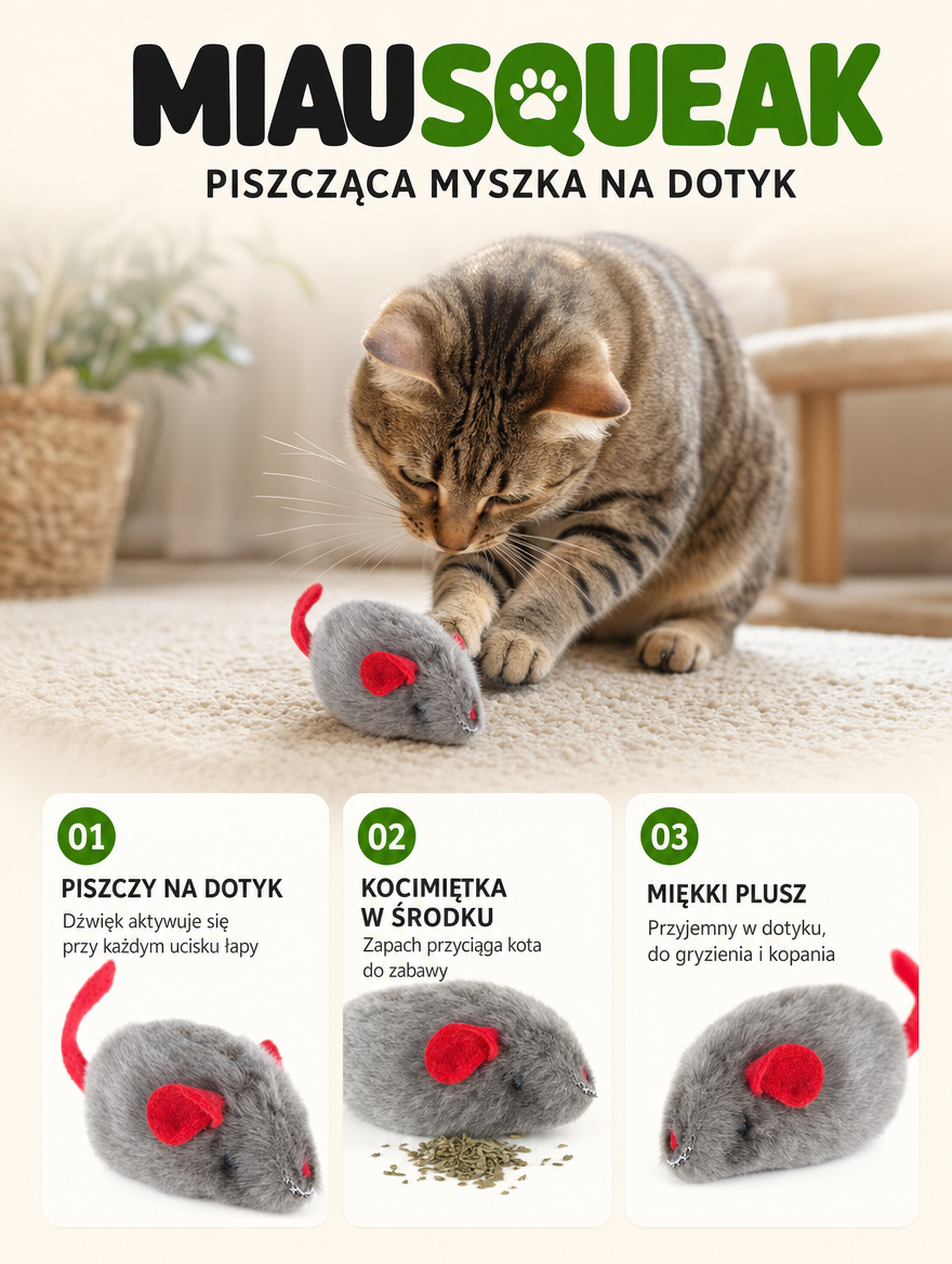 Miausqueak - piszcząca myszka na dotyk | Nekoro