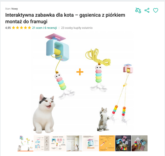 Miaucrawl - Gąsienica z Piórkiem do Framugi | Nekoro™