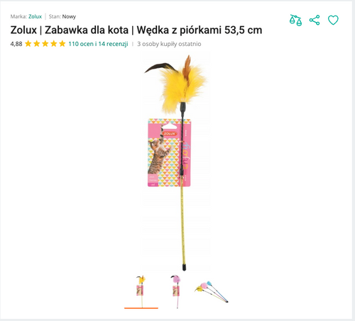 Miauwand - Klasyczna Wędka z Piórkami 53,5 cm | Nekoro™