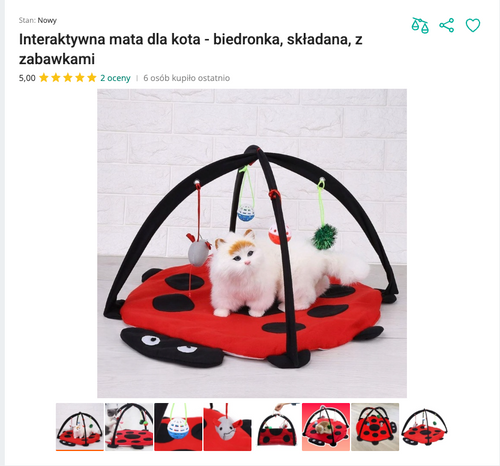 Miauplaymat - Składana Mata Biedronka z Zabawkami | Nekoro™