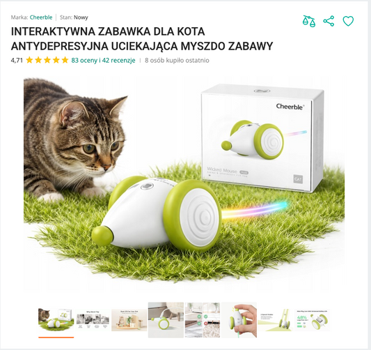 Miauscurry - Samojezdna Uciekająca Mysz LED | Nekoro™
