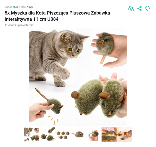 Miausqueak - Piszcząca Pluszowa Myszka 5 szt. | Nekoro™