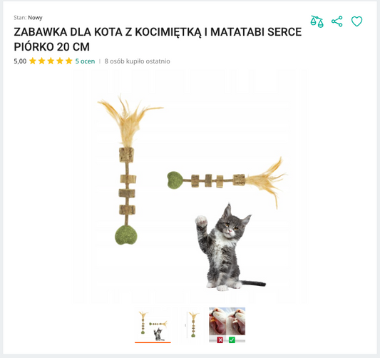 Miaumatata - Patyczek Matatabi z Sercem Kocimiętki i Piórkiem | Nekoro™