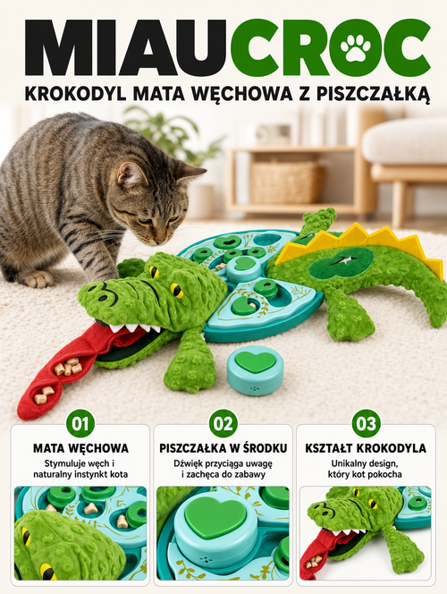 Miaucroc - krokodyl mata węchowa z piszczałką | Nekoro