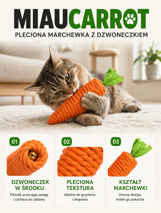 Miaucarrot - pleciona marchewka z dzwoneczkiem | Nekoro