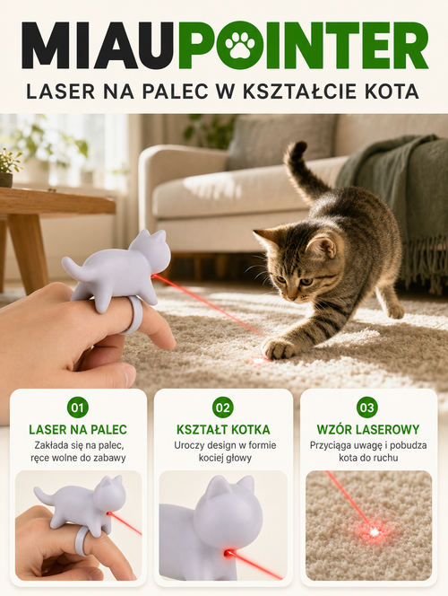 Miaupointer - laser na palec w kształcie kota | Nekoro