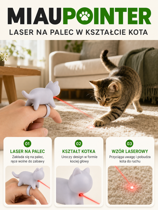 Miaupointer - laser na palec w kształcie kota | Nekoro