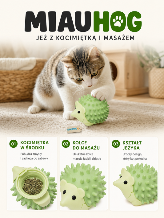 Miauhog - jeż z kocimiętką i masażem | Nekoro