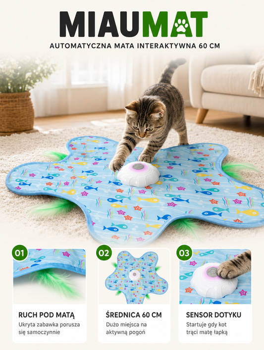 Miaumat - automatyczna mata interaktywna 60 cm | Nekoro