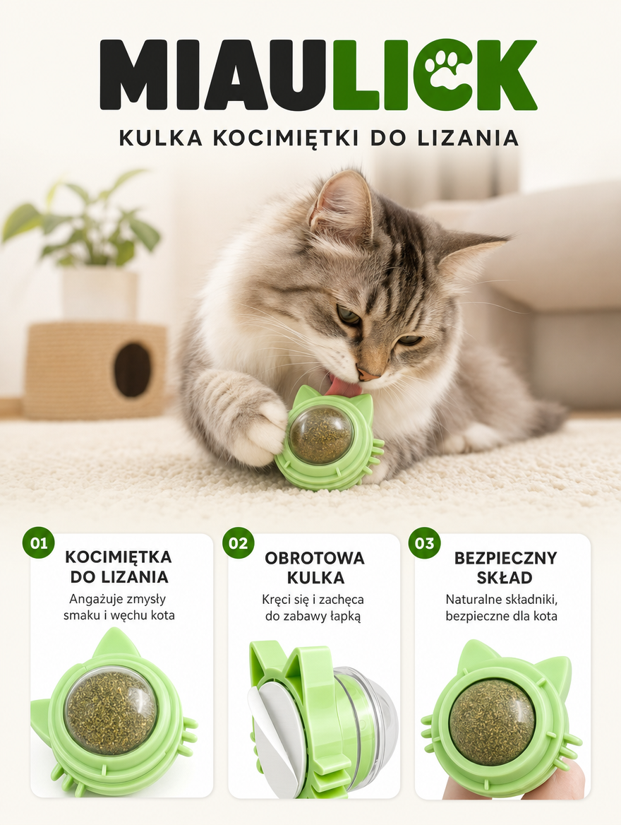 Miaulick - kulka kocimiętki do lizania | Nekoro