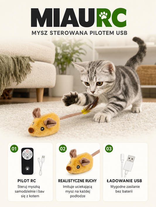 Miaurc - mysz sterowana pilotem USB | Nekoro