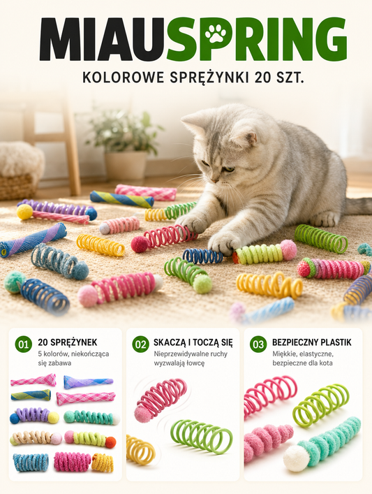 Miauspring - kolorowe sprężynki 20 szt. | Nekoro