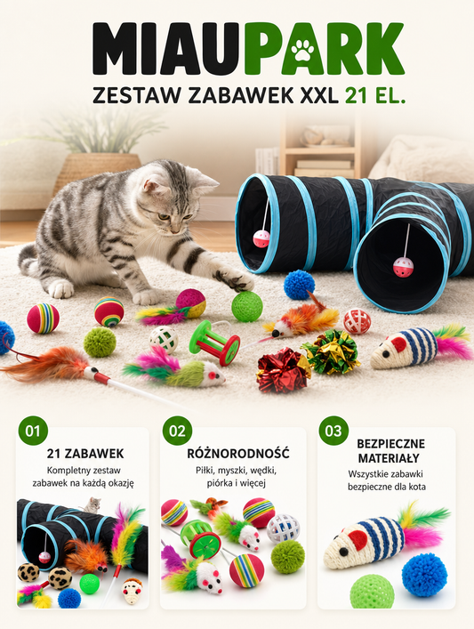 Miaupark - zestaw zabawek XXL 21 el. | Nekoro