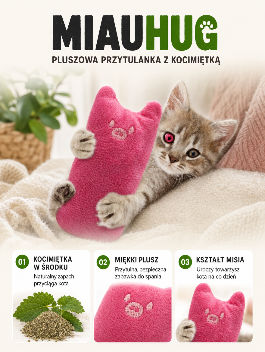 Miauhug - pluszowa przytulanka z kocimiętką | Nekoro