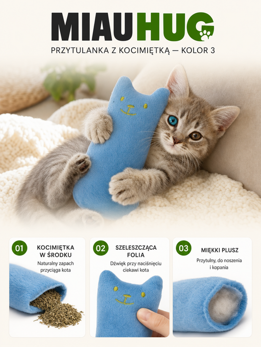 Miauhug - przytulanka z kocimiętką kolor 3 | Nekoro