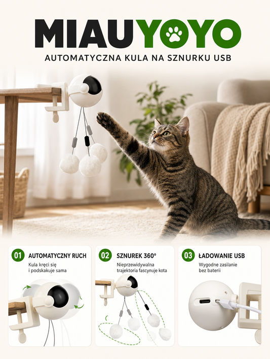 Miauyoyo - automatyczna kula na sznurku USB | Nekoro