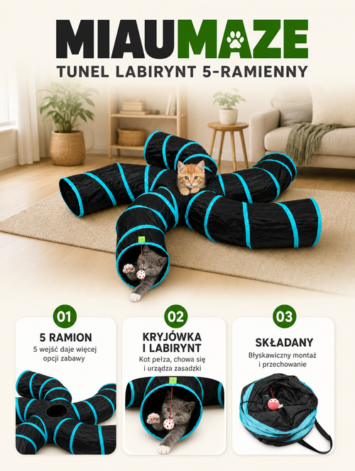 Miaumaze - tunel labirynt 5-ramienny | Nekoro