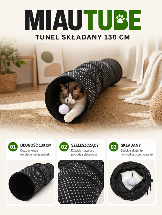 Miautube - tunel składany 130 cm | Nekoro