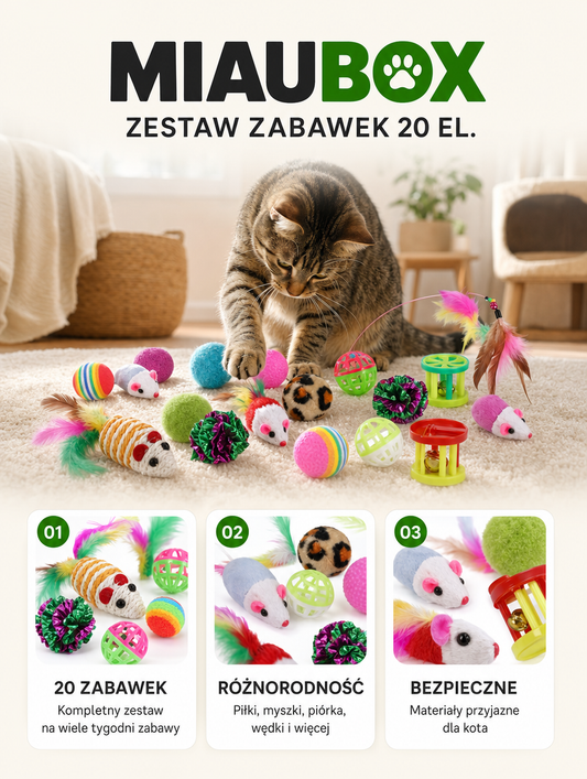Miaubox - zestaw zabawek 20 el. | Nekoro