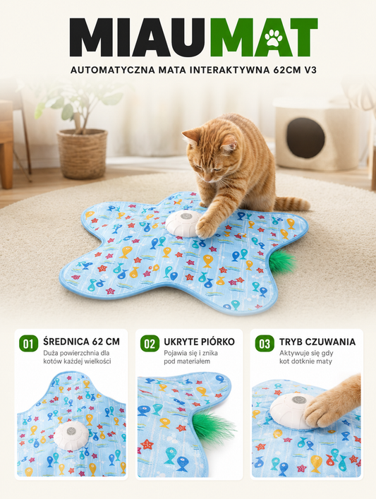 Miaumat - automatyczna mata interaktywna 62cm v3 | Nekoro