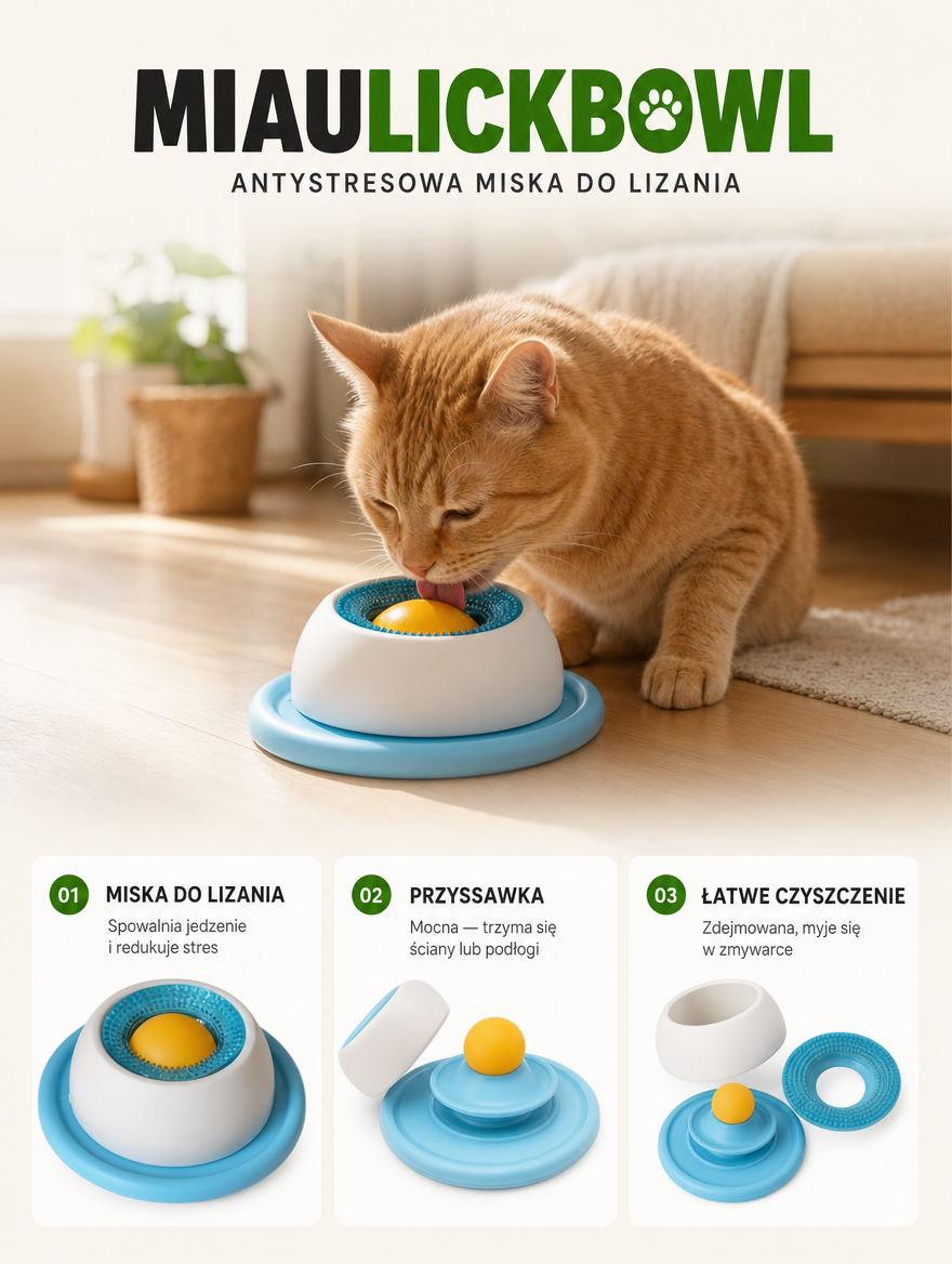 Miaulickbowl - antystresowa miska do lizania | Nekoro