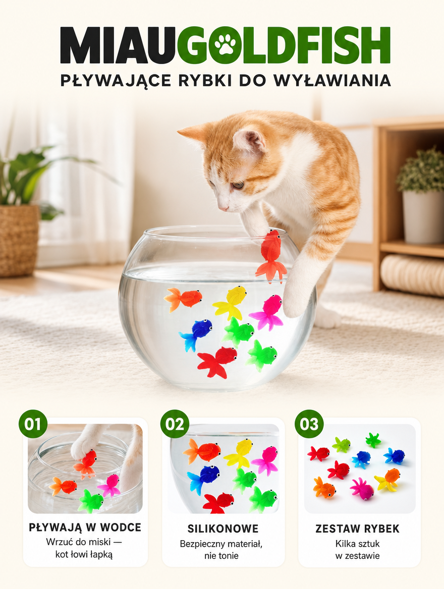 Miaugoldfish - silikonowe pływające rybki do wyławiania | Nekoro