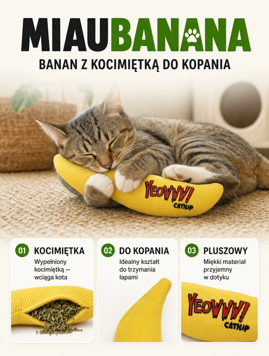 Miaubanana - banan z kocimiętką do kopania | Nekoro