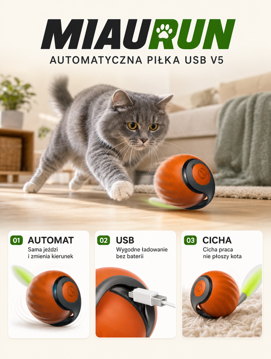 Miaurun - automatyczna piłka USB v5 | Nekoro