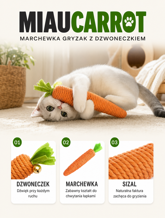 Miaucarrot - marchewka gryzak z dzwoneczkiem | Nekoro