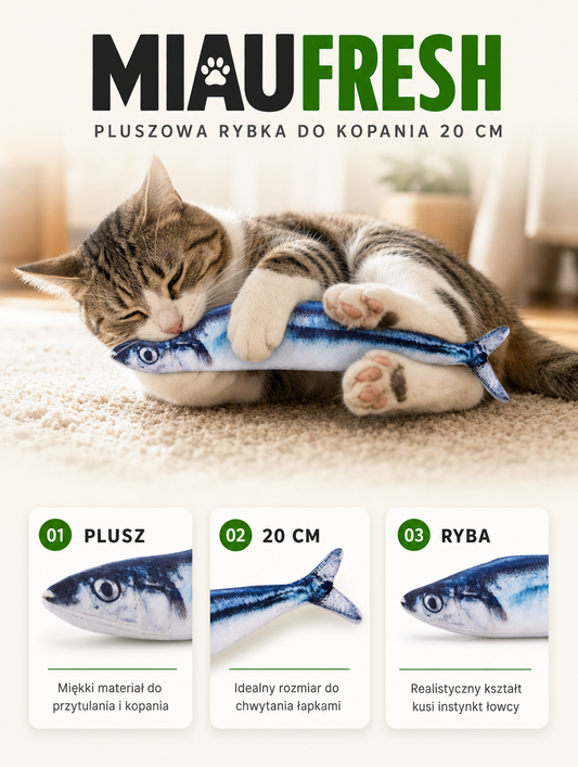 Miaufresh - pluszowa rybka do kopania 20 cm | Nekoro