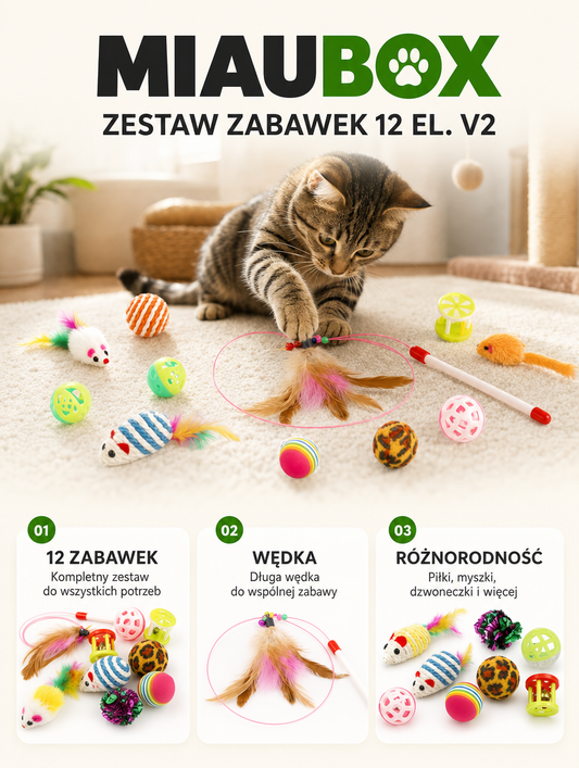 Miaubox - zestaw zabawek 12 el. v2 | Nekoro