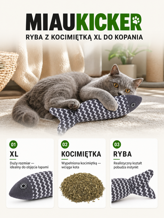 Miaukicker - ryba z kocimiętką XL do kopania | Nekoro
