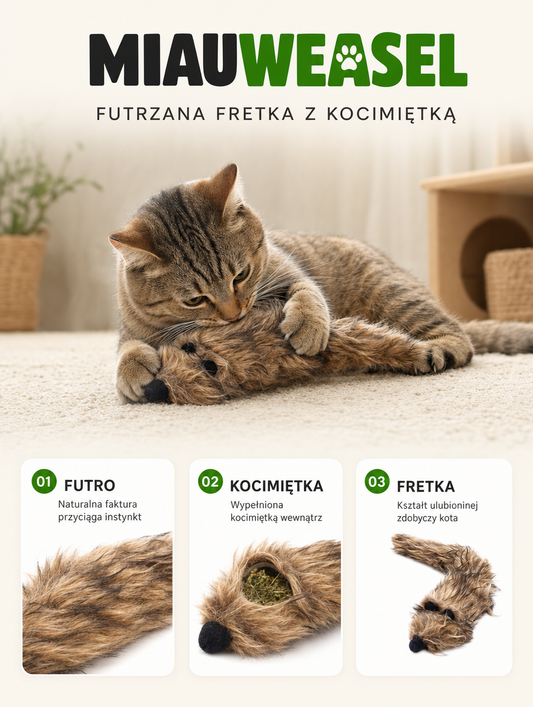 Miauweasel - futrzana fretka z kocimiętką | Nekoro