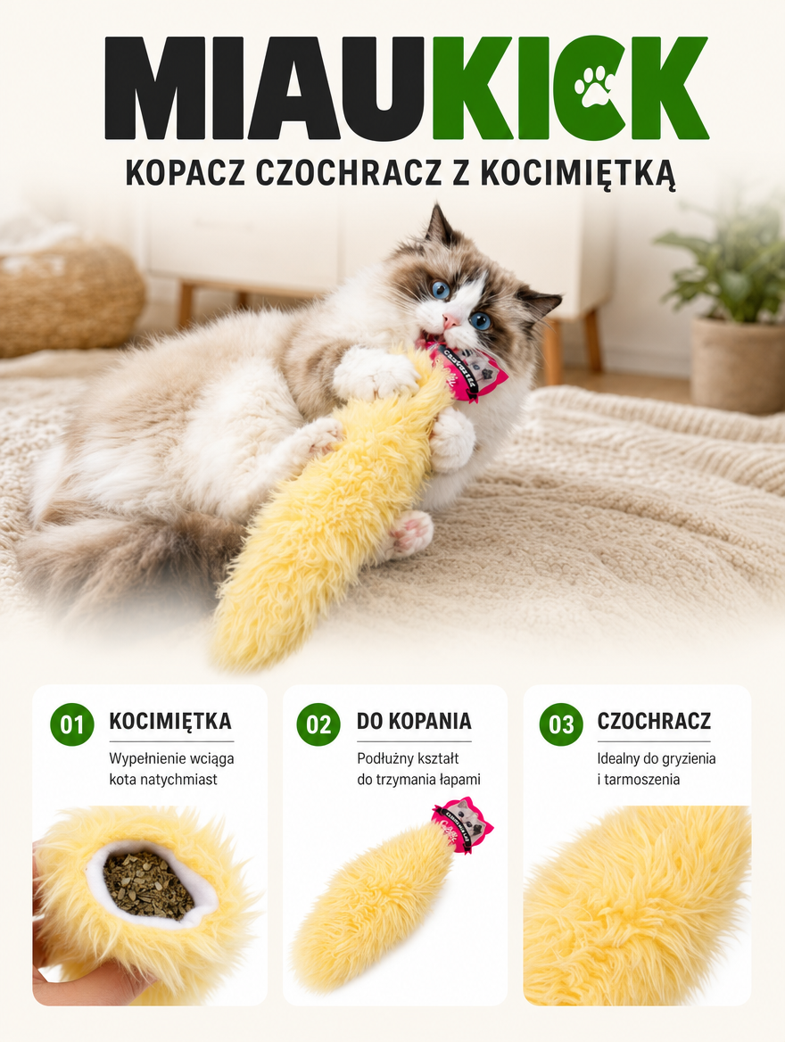 Miaukick - kopacz czochracz z kocimiętką | Nekoro