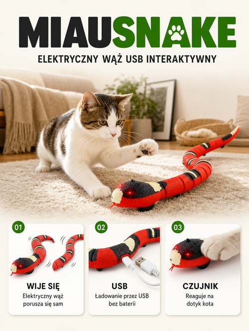Miausnake - interaktywny elektryczny wąż USB | Nekoro