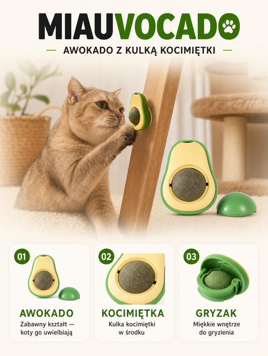 Miauvocado - awokado z kulką kocimiętki | Nekoro