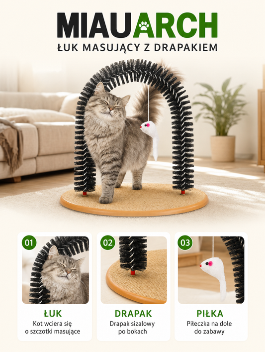 Miauarch - łuk masujący z drapakiem | Nekoro