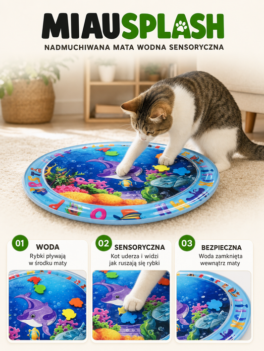 Miausplash - nadmuchiwana mata wodna sensoryczna | Nekoro