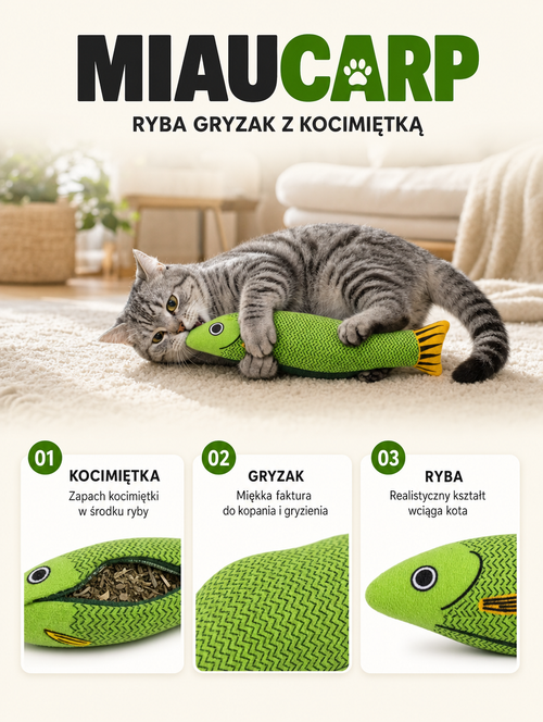 Miaucarp - ryba gryzak z kocimiętką | Nekoro