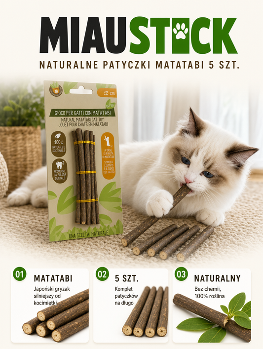 Miaustick - naturalne patyczki matatabi 5 szt. | Nekoro