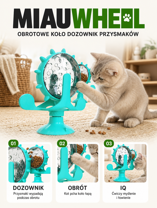 Miauwheel - obrotowe koło dozownik przysmaków | Nekoro