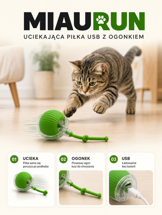 Miaurun - uciekająca piłka USB z ogonkiem | Nekoro